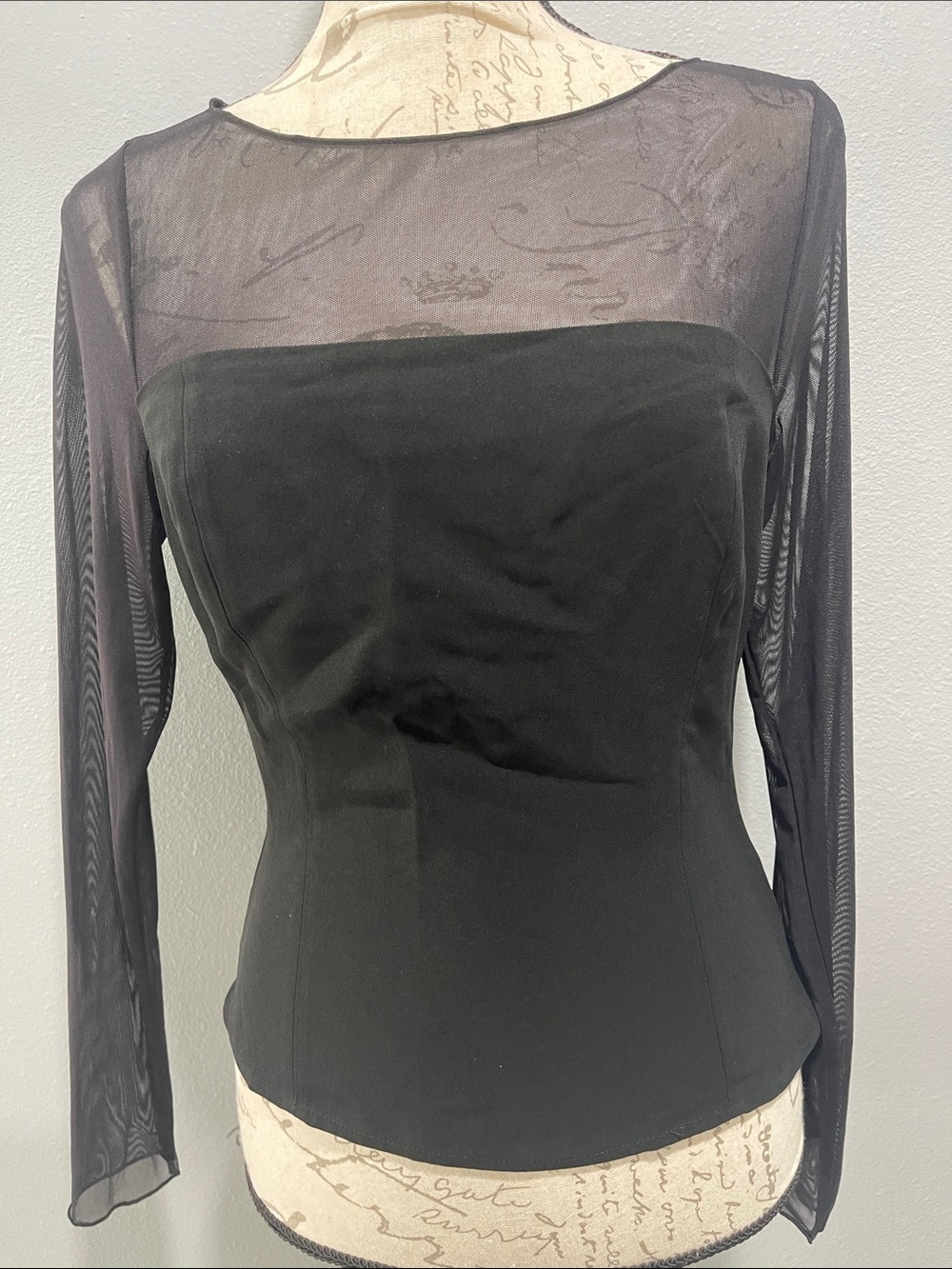 Reformation Black Sheer Long-Sleeve Women’s Top